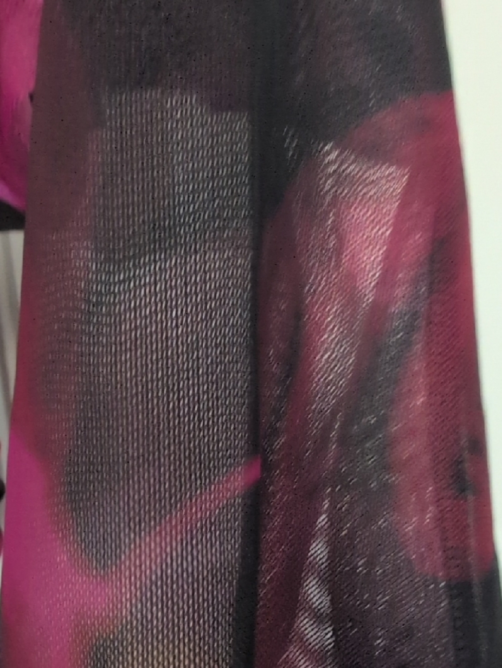 Unk Black Floral Mesh Long-Sleeve Top with Purple and Brown Accents - Picture 5 of 6